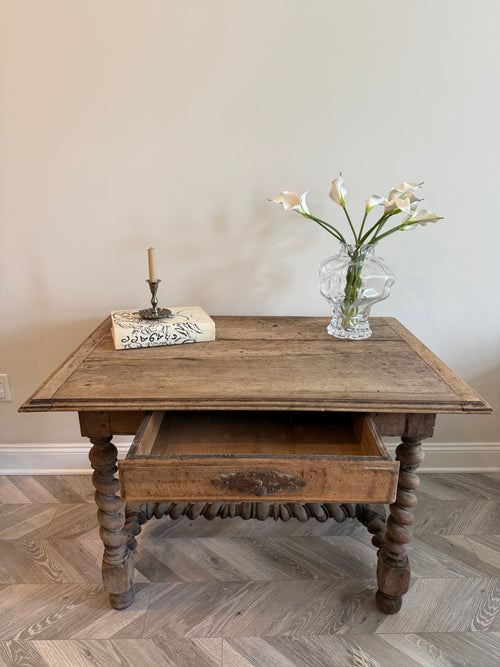 Louis XIII Walnut Twisted Writing Desk