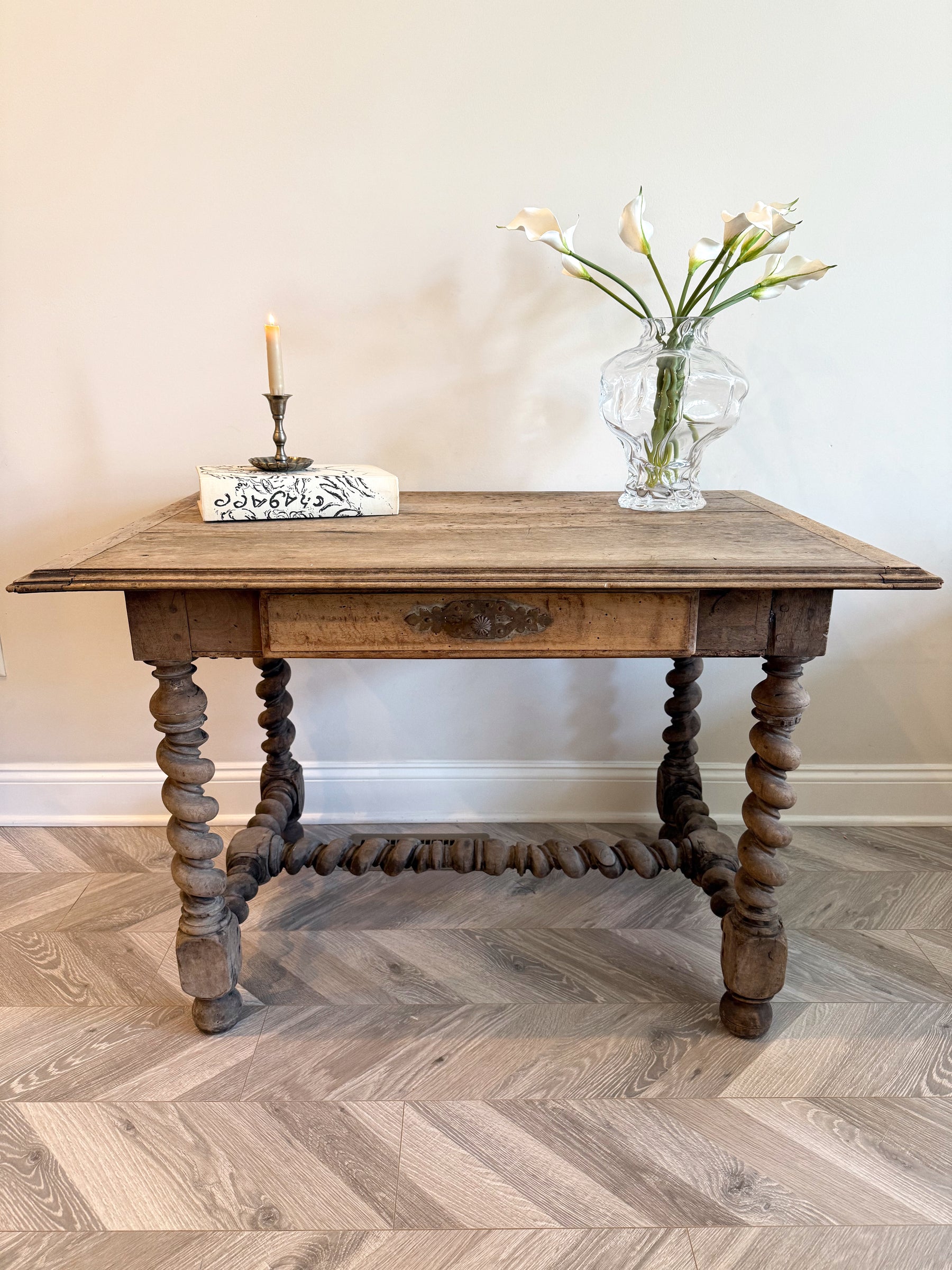 Louis XIII Walnut Twisted Writing Desk