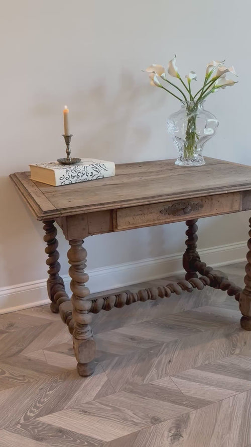 Louis XIII Walnut Twisted Writing Desk